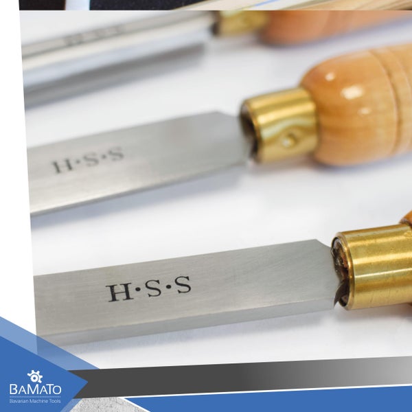 BAMATO Drechselbeitel mit HSS Stahlklinge und Holzgriff