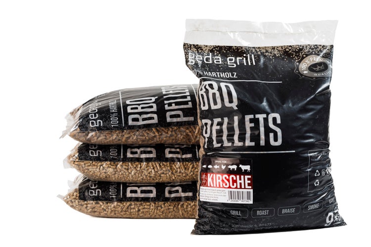 GEDA Grill Hartholz Pellets Kirsche Grillpellets für Pelletsmoker, Pizzaofen, Grill und Räucherofen