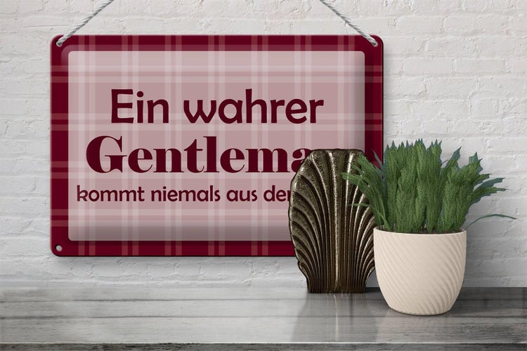 Blechschild Spruch 30x20cm Ein wahrer Gentleman