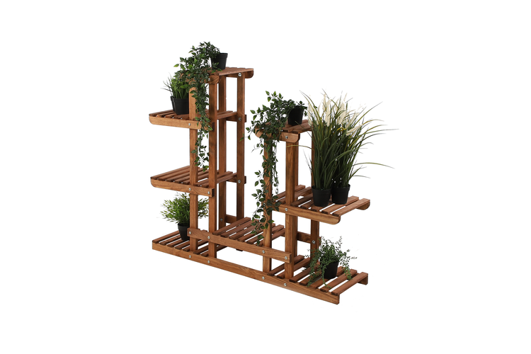 Blumenständer FLORANGE HxBxT 116x95x25cm 8 Ablagen Kieferholz Braun