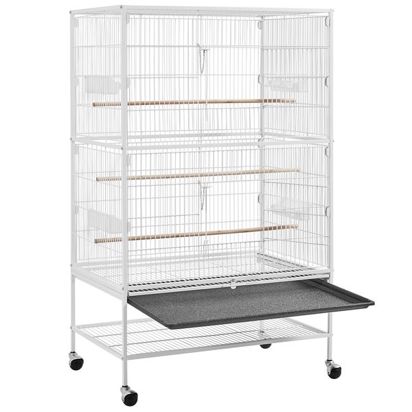 Yaheetech Vogelkäfig mit ständer , Weiß