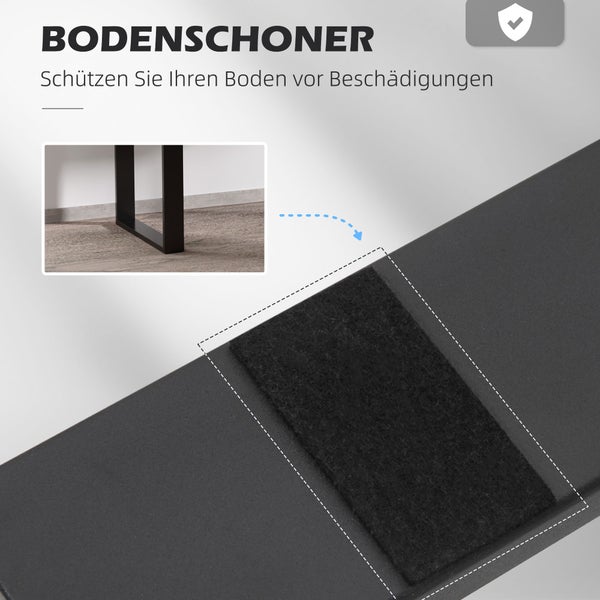 HOMCOM Tischbeine, 2er-Set Tischkufen, Möbelfüße aus Vierkantprofilen, 60 x 72 cm Tischgestell für Couchtisch, Esstisch, Stahl, Schwarz