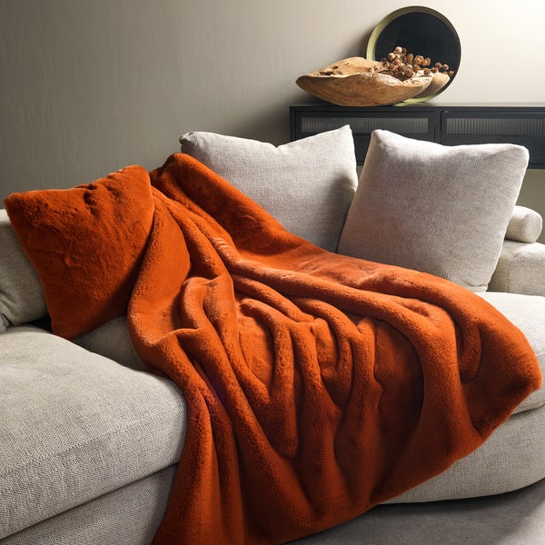 ZINZI - Wohndecke 140x180 cm - bontlook - einfarbig - Potters Clay - orange