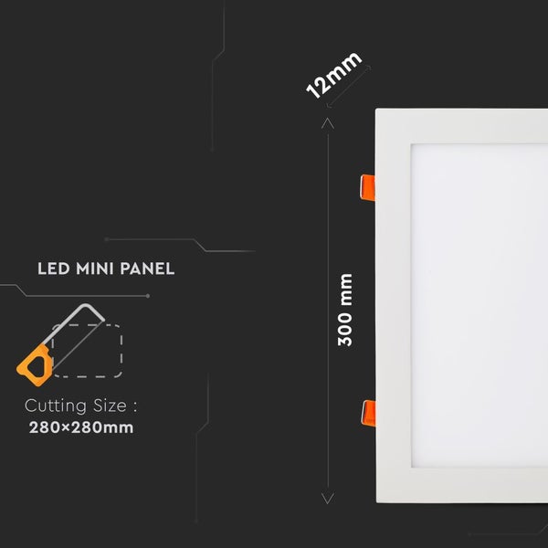 V-TAC VT-2407SQ - Quadratische LED-Mini-Panels - Premium-Serie - IP20 - 24W- 2000 Lumen - PKW -