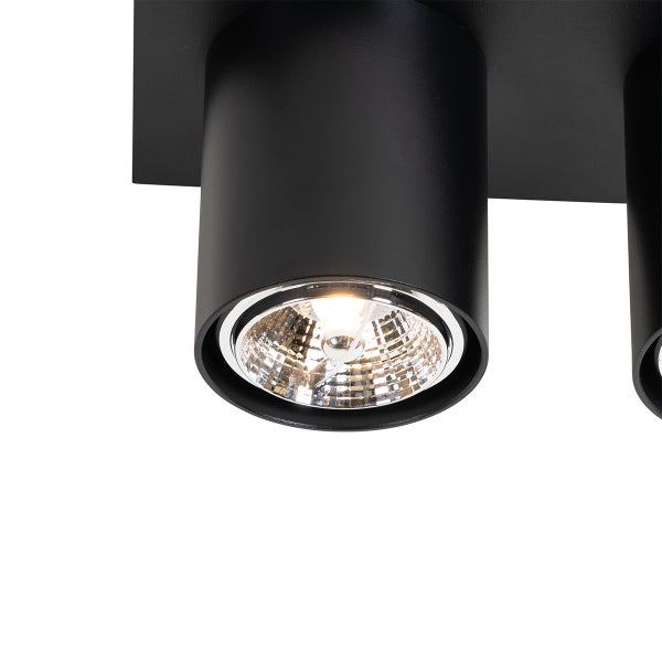 Schwarze Deckenleuchte mit einzelnen Lichtquellen