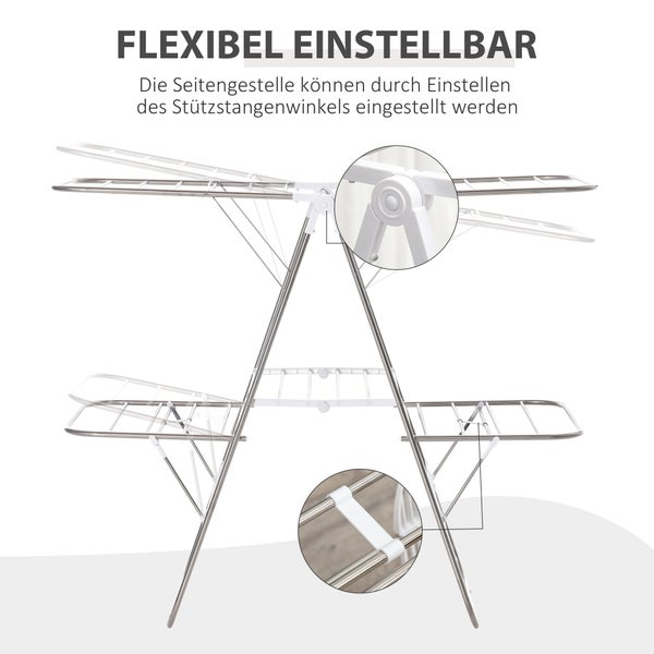 Wäscheständer mit flexibel einstellbaren Seitenteilen