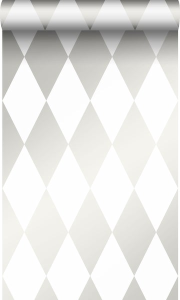 Origin Wallcoverings Tapete Karomuster Silber und Weiß - 0,53 x 10,05 m - 347693