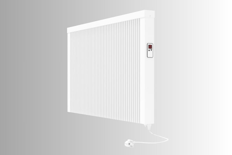 Elektrischer Flachheizkörper mit digitalem Thermostat und Netzkabel