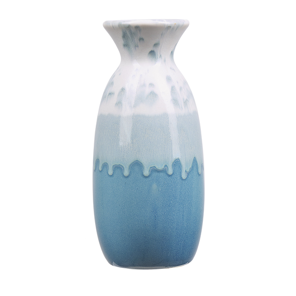 Blumenvase CHALCIS Steinzeug 25 cm Blau