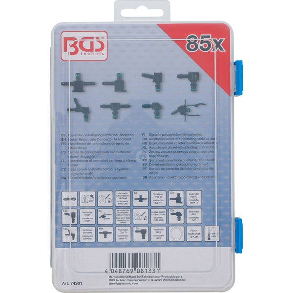 BGS Diesel-Rücklaufleitungsverbinder-Sortiment 85tlg. - 74301