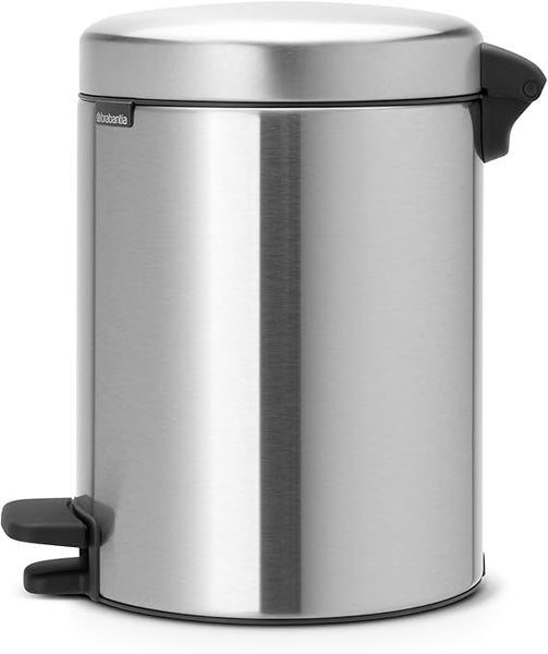 Brabantia Klassischer Tretmülleimer Mit Soft Verschluss 5 Liter HxBxT 30,2 x 26,3 x 21,7 cm Metall Edelstahl Matt