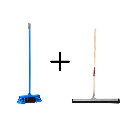 Kehrbesen und Abzieher Set für Reinigungsarbeiten