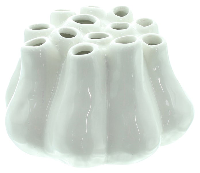 FRANK FLECHTWAREN|Dekovase Koralle, 14,5 x 14 x 9 cm, PORZELLAN