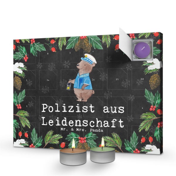 Mr. & Mrs. Panda Duftkerzen Adventskalender Polizist Leidenschaft - Schwarz