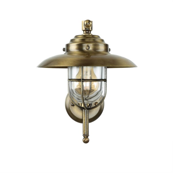 Wandleuchte im Vintage-Stil mit Glasschirm und Metallgehäuse