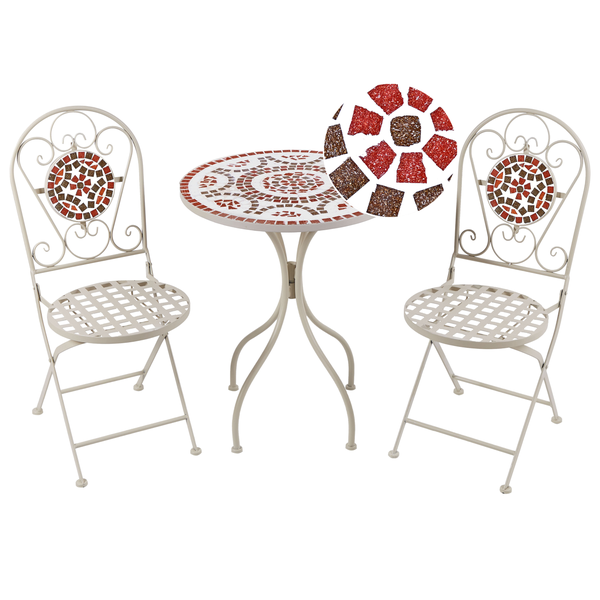 Bistro Set klappbar SPELLO Metall Weiß