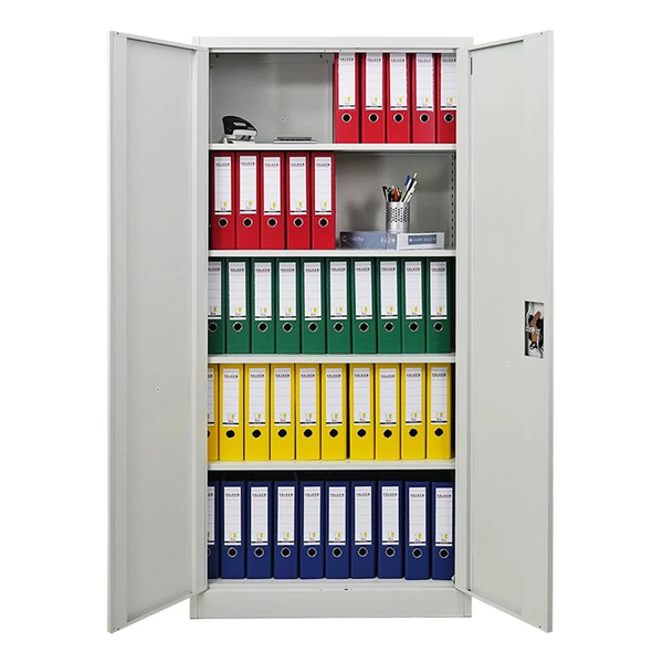 PROREGAL Mega Deal 3x Flügeltürenschrank ELEPHANT HxBxT 185 x 90 x 40 cm 4 Fachböden Lichtgrau