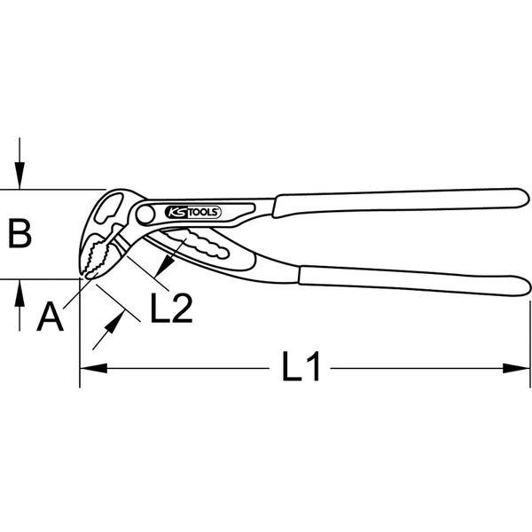 KS TOOLS Wasserpumpenzange mit Druckknopfverstellung 300 mm - 115.2012
