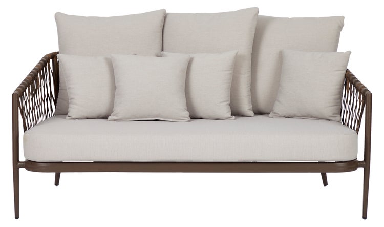 Harvey Gartensofa 3pers. inkl. Auflagen, braun. 171 X 105 X 73 cm