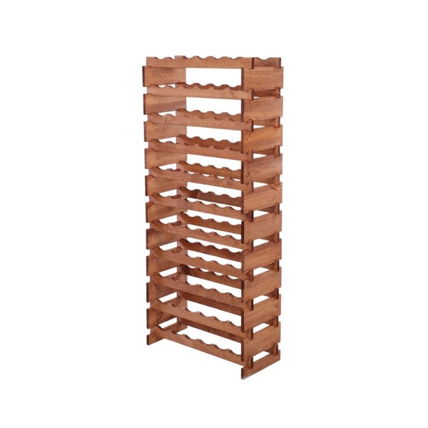 Weinregal VINOTECA FLEX PRO HxBxT 149x65x28cm 66 Flaschen auf 11 Ebenen Massives Kiefernholz Braun geölt