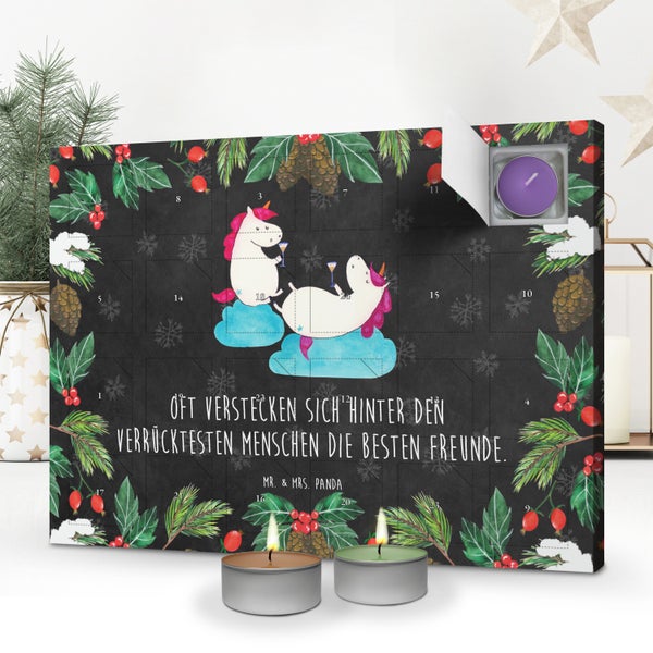 Mr. & Mrs. Panda Duftkerzen Adventskalender Einhorn Sekt - Schwarz