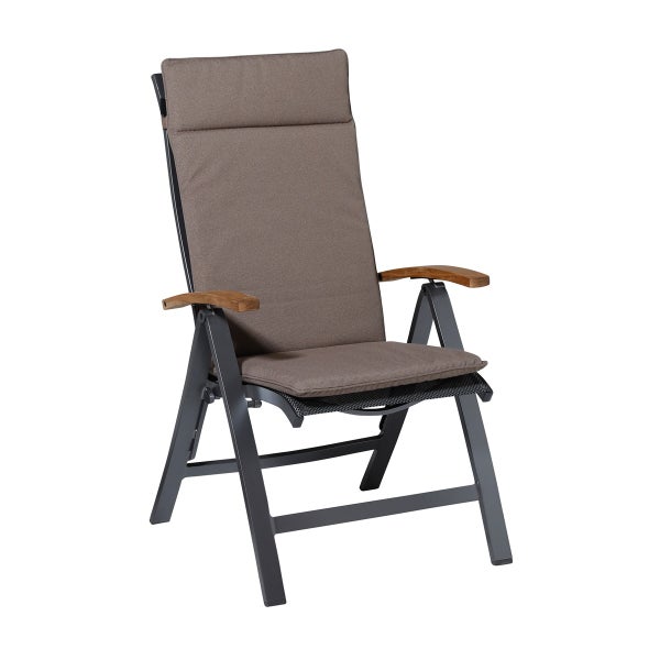 Hochlehnerauflage Manchester taupe - Ca. 120x50 cm - 4er-Set