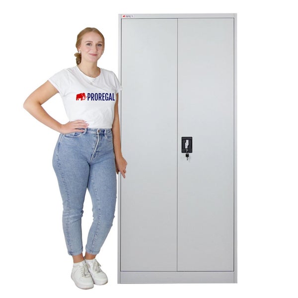 Metallschrank mit zwei Türen für Lagerung und Organisation