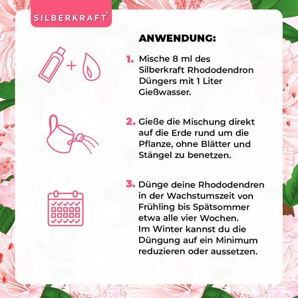 SILBERKRAFT Rhododendron Dünger – Für Rhododendren & Azaleen – 1 Liter