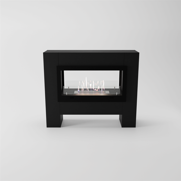 GLOW FIRE Ethanol Kamin 'Harstad ' | Ethanolofen in schwarz mit 3 Std. Brenndauer und 2 KW Heizleistung | BxHxT: 114,2x98,5x29,8 cm