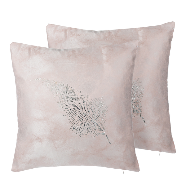 Dekokissen 2er Set SILENE 45 x 45 cm Rosa Pflanzenmuster