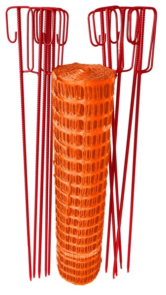 UvV Profi Fangzaun Set 50m 7,5kg +10 Halter Baustellen Absperrzaun Farbe: / Grün-Grün
