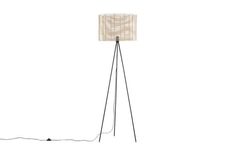 Fence Beleuchtung Stehlampe 50x72x160cm Rattan schwarz, Holz. 72 X 50 X 160 cm