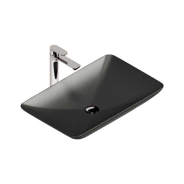 Aqua Bagno Leon Aufsatzwaschbecken – 60 cm – Keramik – Schwarz Matt – KB.AN.LEON.001