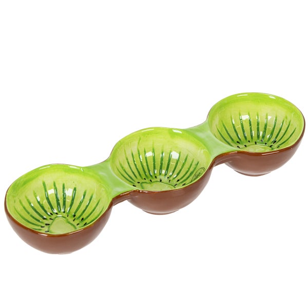 Schale in Kiwi Optik mit drei Fächern