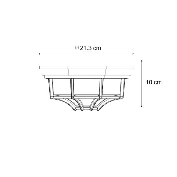 Rustikale Deckenleuchte Rostbraun 21,3 cm IP44 - Bri