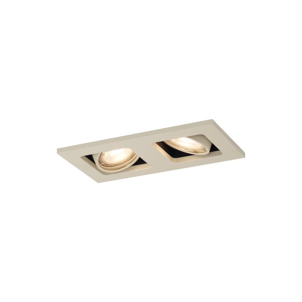 Moderner Einbaustrahler Beige GU10 50mm schwenk- und drehbar 2-flammig - Qure