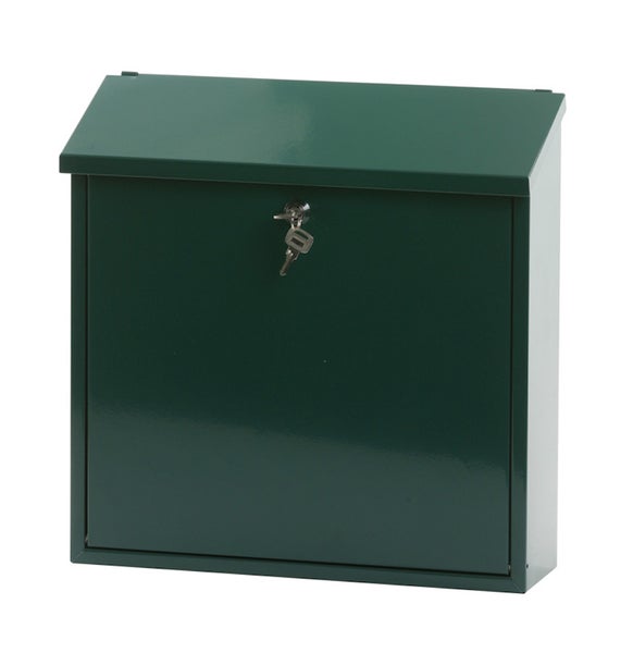 PROREGAL Wandbriefkasten Malagan Mit Zylinderschloss HxBxT 37 x 37 x 11,5 cm Einwurfsöffnung 35,8 x 4 cm Grün