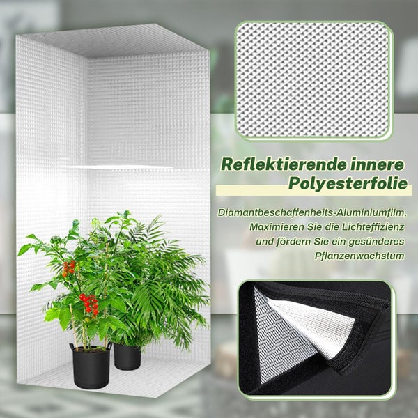 ZRBDDEF Growzelt Komplettset,mit Abluft Aktivkohlefilter,Hydroponics Growing Tent Set Belüftungssystem,Anzucht Gemüse Kräuter 80 * 80 * 180cm