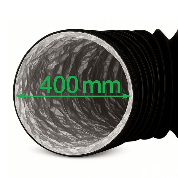 Combiflexrohr 400mm – 1 Meter flexibler Abluftschlauch für Klimageräte, Growboxen & mehr – Robuste Aluminium-Innenbeschichtung, Feuerfest & Extra Stabil