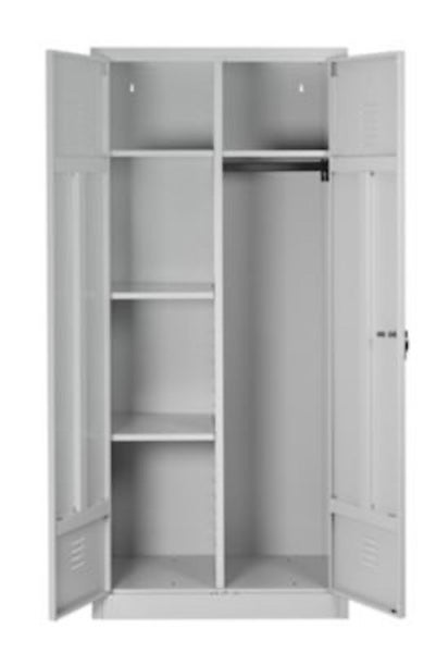 PROREGAL Metallspind Flamingo HxBxT 180 x 80 x 50 cm Zylindereschloss Grau