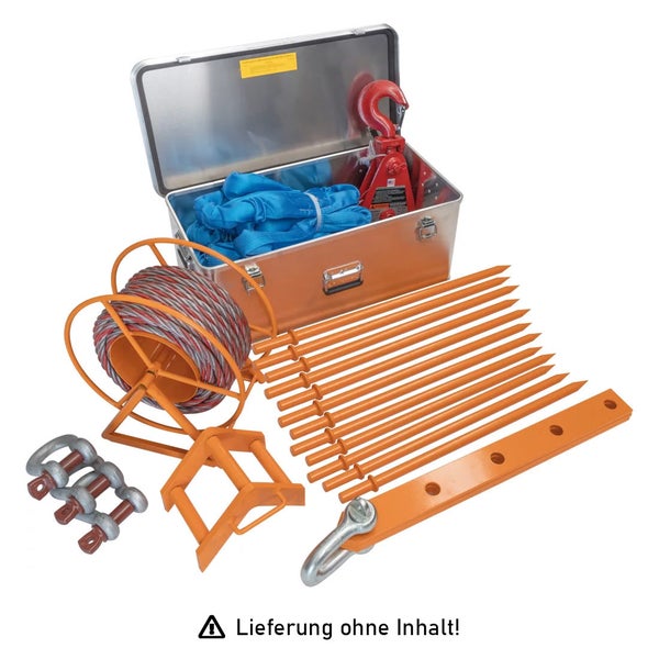 MUNK Rettungstechnik Aluminium Kasten 800x400x330mm mit Deckel, Beschriftung Mehrzweckzug MZ 32 Kasten 2