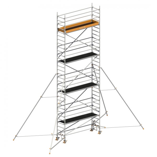 Rollgerüst mit Plattformen und Stabilisatoren