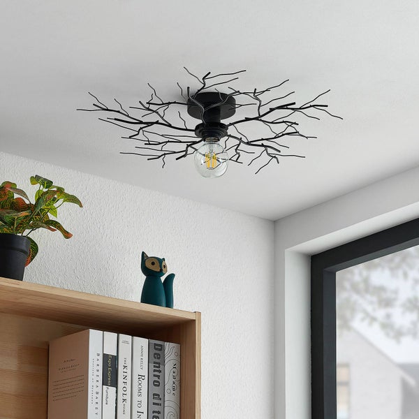 Lindby Deckenlampe Vetki (Modern) in Schwarz aus Metall (1 flammig, E27) - Deckenleuchte Lampe Wohnzimmerleuchte