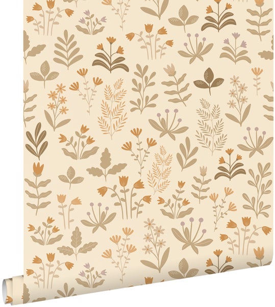 ESTAhome Tapete Feldblumen Beige - 50 x 900 cm - 131096