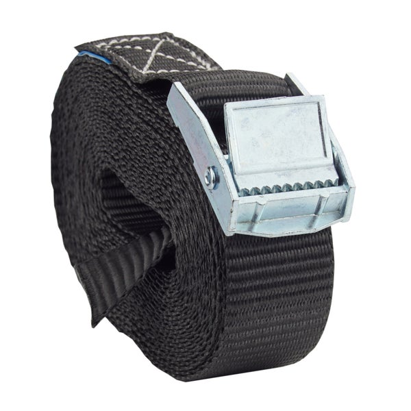 Aufgerollter Spanngurt mit Klemmschloss