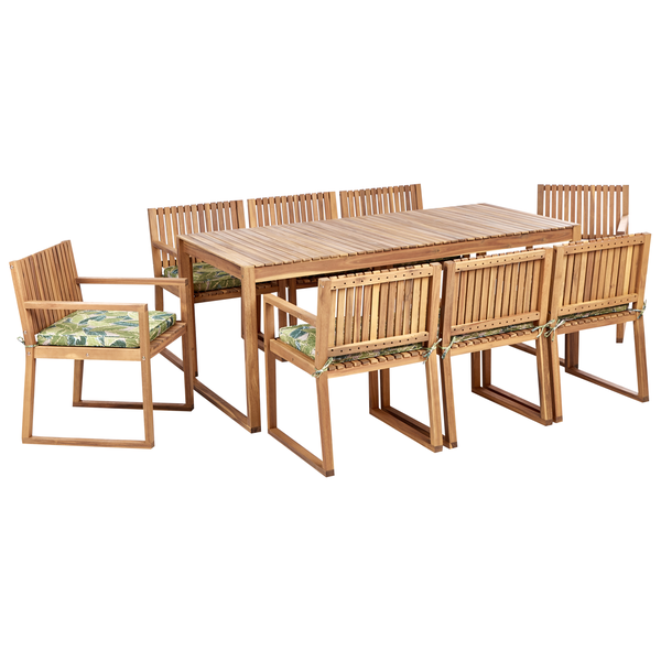 Gartenmöbel Set 8-Sitzer SASSARI II inkl. Kissen zertifiziertes Akazienholz Grün