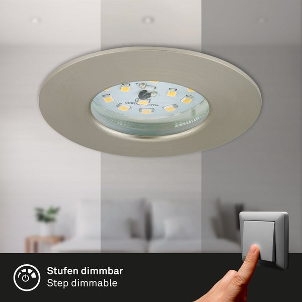 LED Einbauleuchten schwenkbar 3er Set 6,5 W silber Kunststoff Briloner