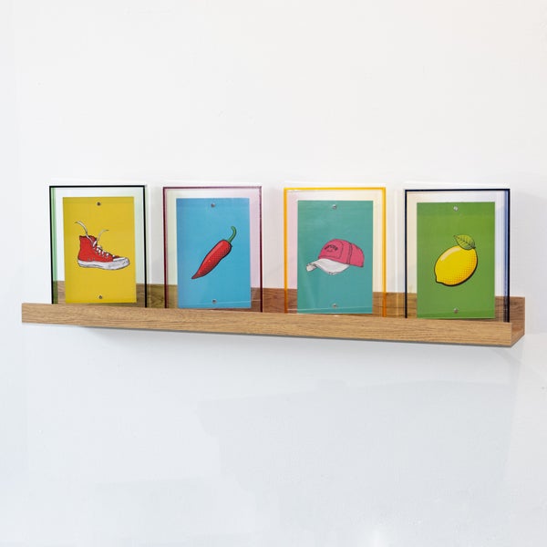 Bilderleiste 110 x 9 cm | Galerieboard | Galerieschiene | Regalboard | elegant und schlicht | Bilderleiste | Gewürzregal | Wandregal | Schweberegal | braun | natur