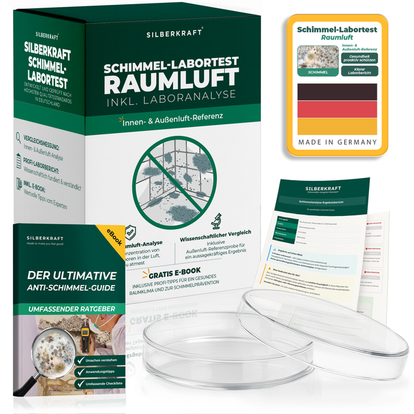 Silberkraft Schimmel Raumlufttest mit Laboranalyse, inklusive E-Book Ratgeber