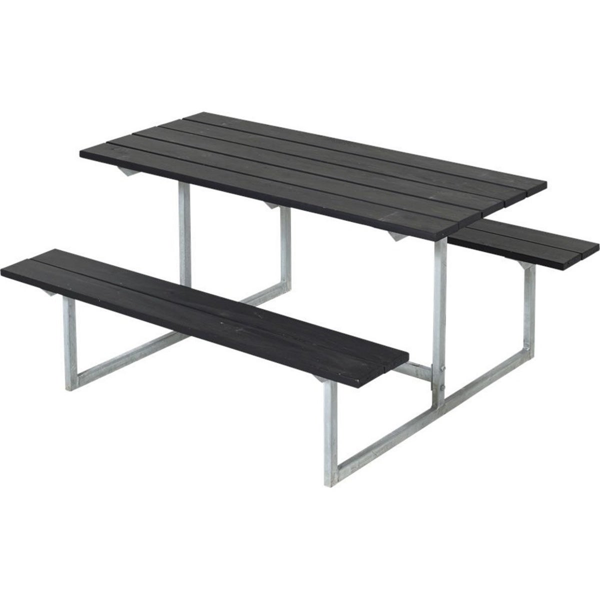 Picknicktisch, Gartentisch, Gartenmöbel  für Kinder KDI Holz und Stahl 110x110x57cm Schwarz